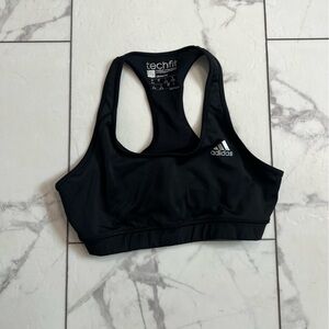 Adidas Black techfit Performance Sports Bra with Racerback
